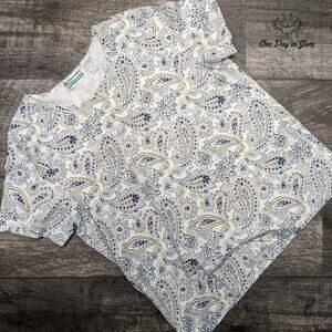 Shenanigans Paisley Short Sleeve T Shirt Size M